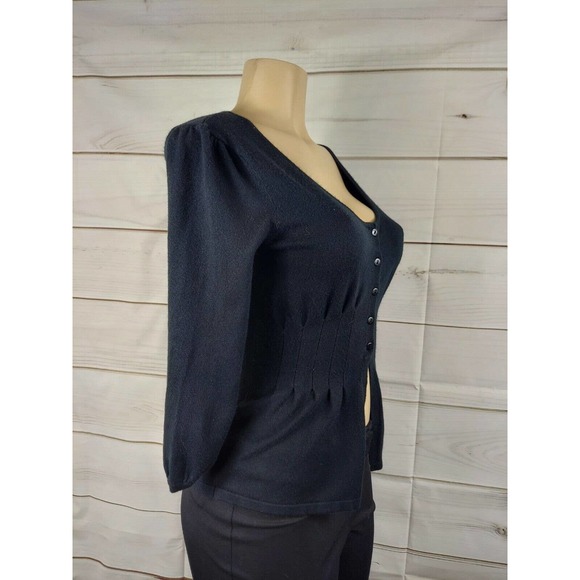 colourworks black cardigan button front ,size small 3/4 sleeve - Picture 7 of 10